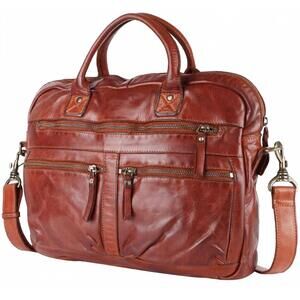 NEW SPAGHETTI WESTERN briefcase genuine leather western bag in brown